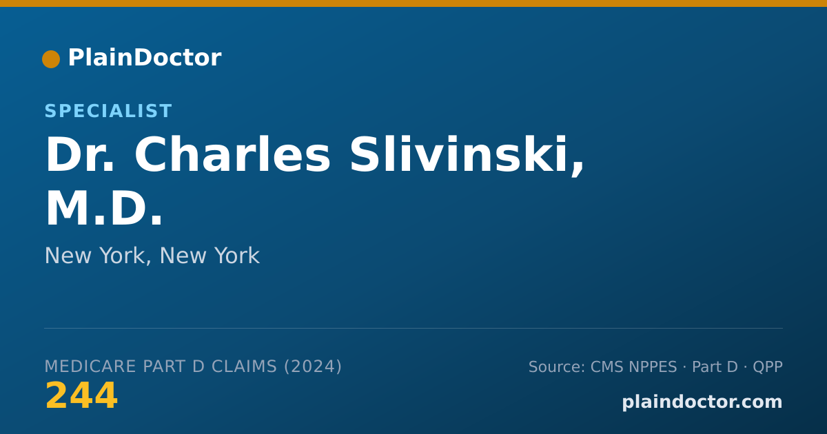 Shareable card for Charles Slivinski, M.D. - Specialist, New York, NY