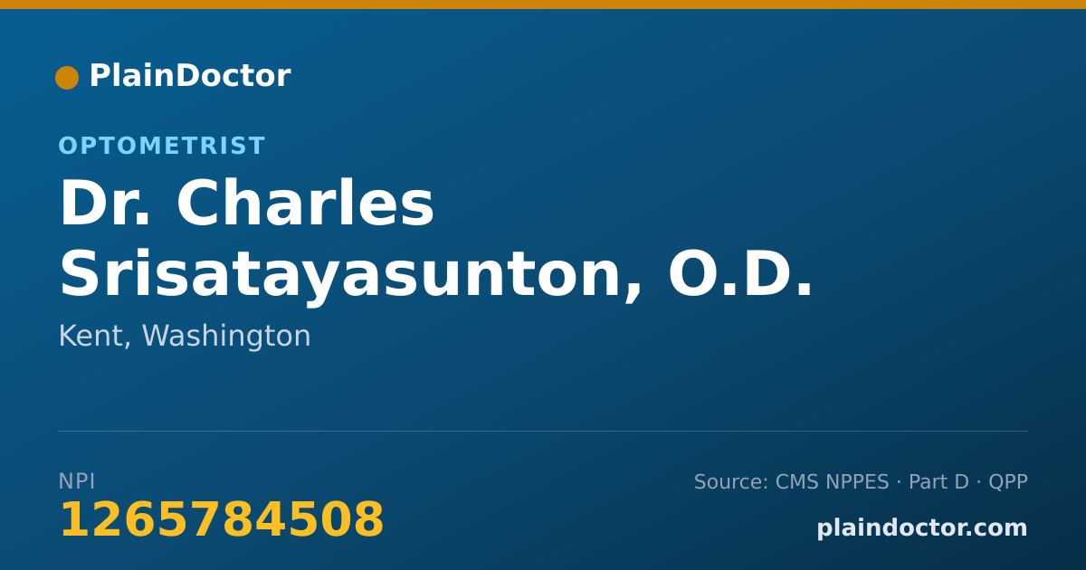 Shareable card for Charles Srisatayasunton, O.D. - Optometrist, Kent, WA