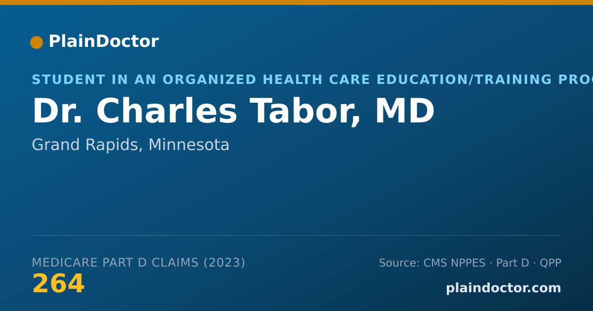 Shareable card for Charles Tabor, MD - Student in an Organized Health Care Education/Training Program, Grand Rapids, MN
