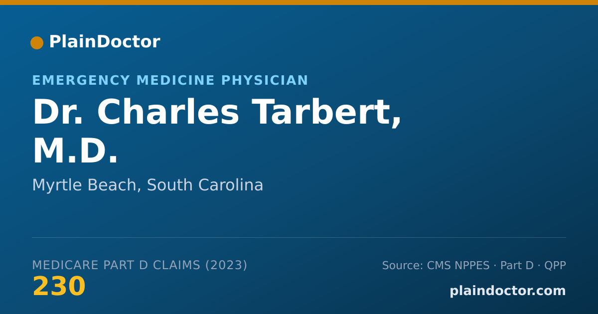 Shareable card for Charles Tarbert, M.D. - Emergency Medicine Physician, Myrtle Beach, SC