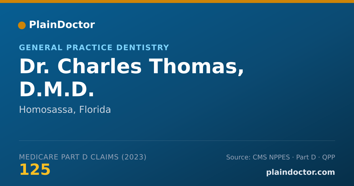 Shareable card for Charles Thomas, D.M.D. - General Practice Dentistry, Homosassa, FL