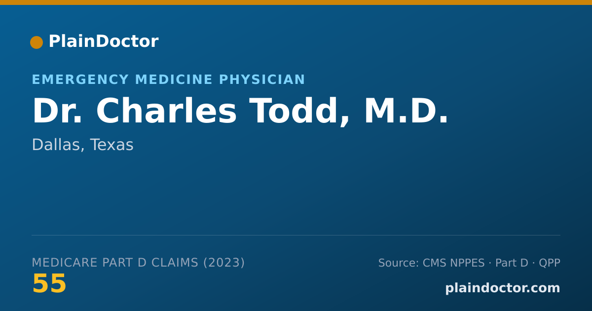 Shareable card for Charles Todd, M.D. - Emergency Medicine Physician, Dallas, TX