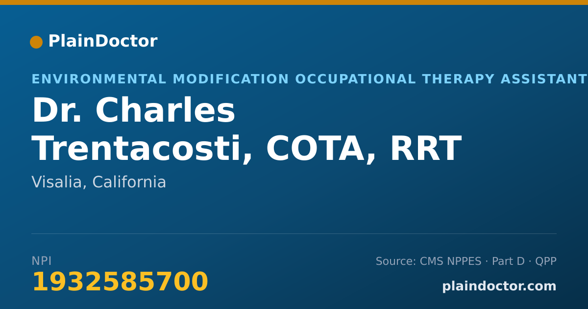 Shareable card for Charles Trentacosti, COTA, RRT - Environmental Modification Occupational Therapy Assistant, Visalia, CA
