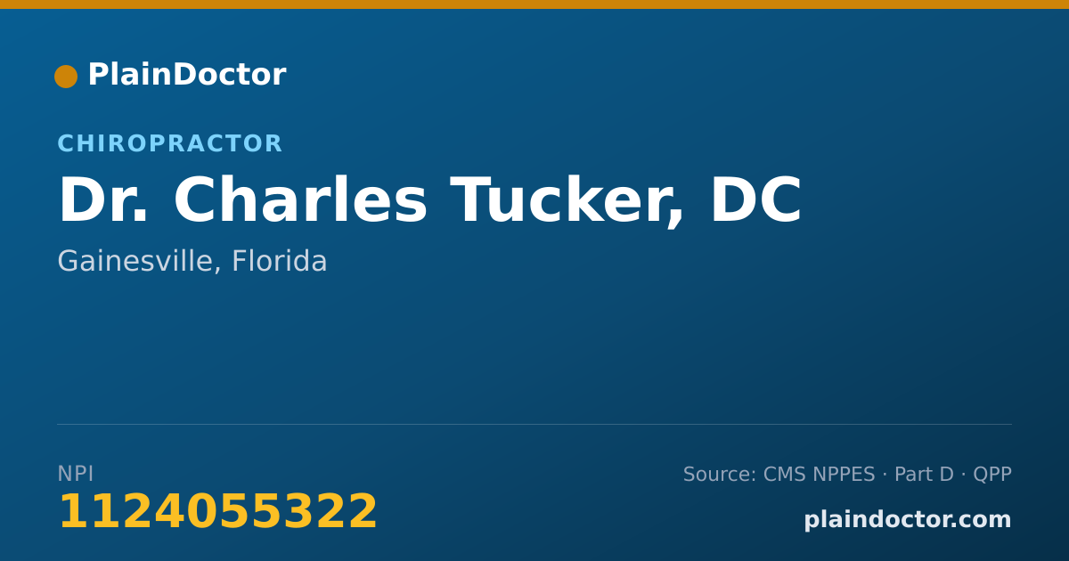 Shareable card for Charles Tucker, DC - Chiropractor, Gainesville, FL