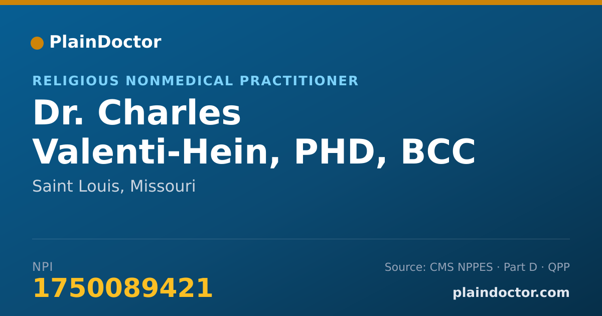 Shareable card for Charles Valenti-Hein, PHD, BCC - Religious Nonmedical Practitioner, Saint Louis, MO