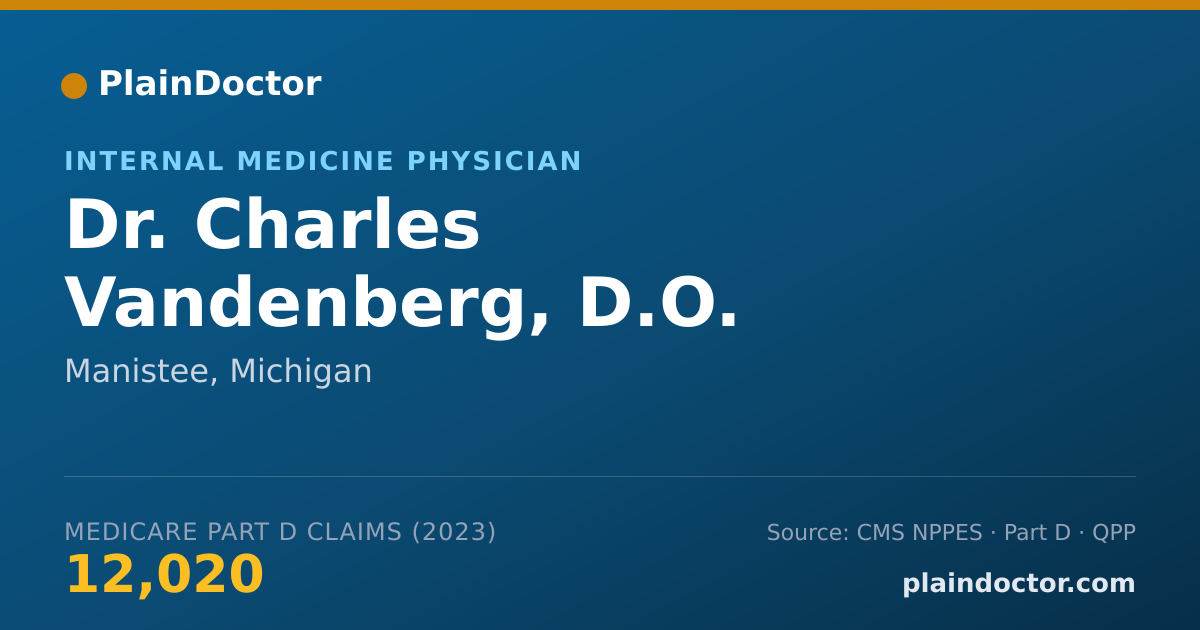 Shareable card for Charles Vandenberg, D.O. - Internal Medicine Physician, Manistee, MI