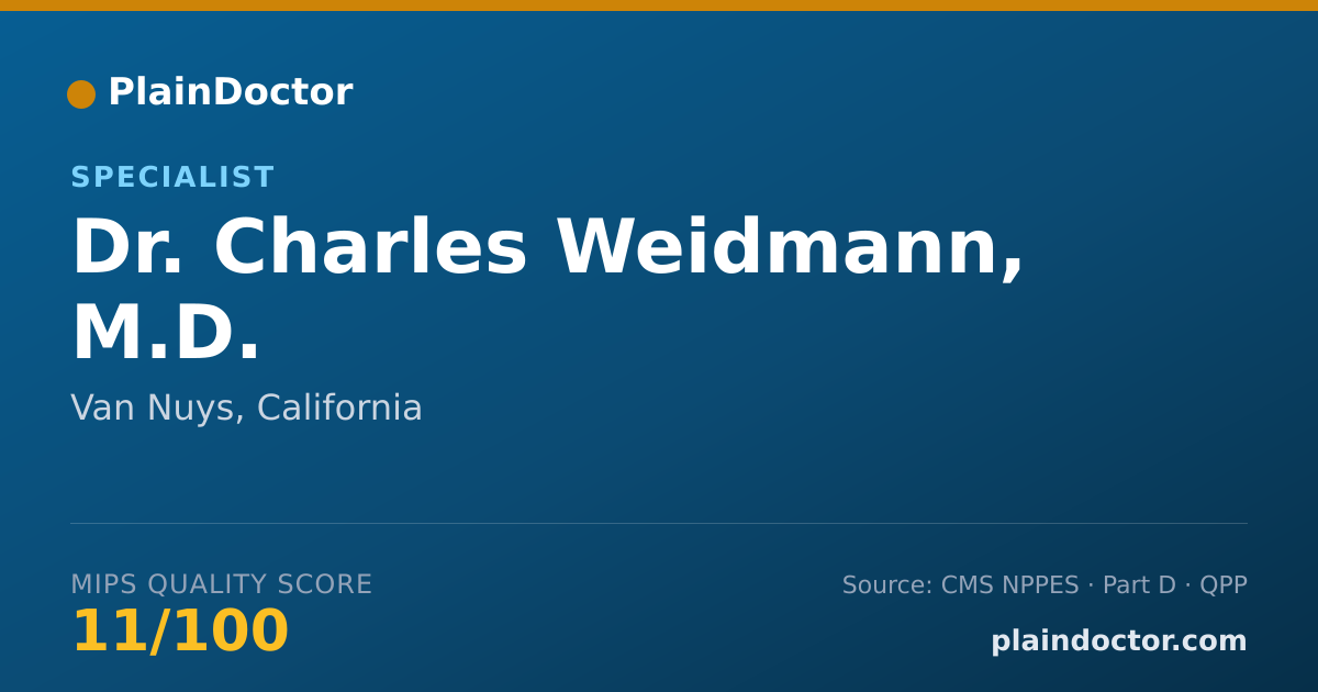 Shareable card for Charles Weidmann, M.D. - Specialist, Van Nuys, CA