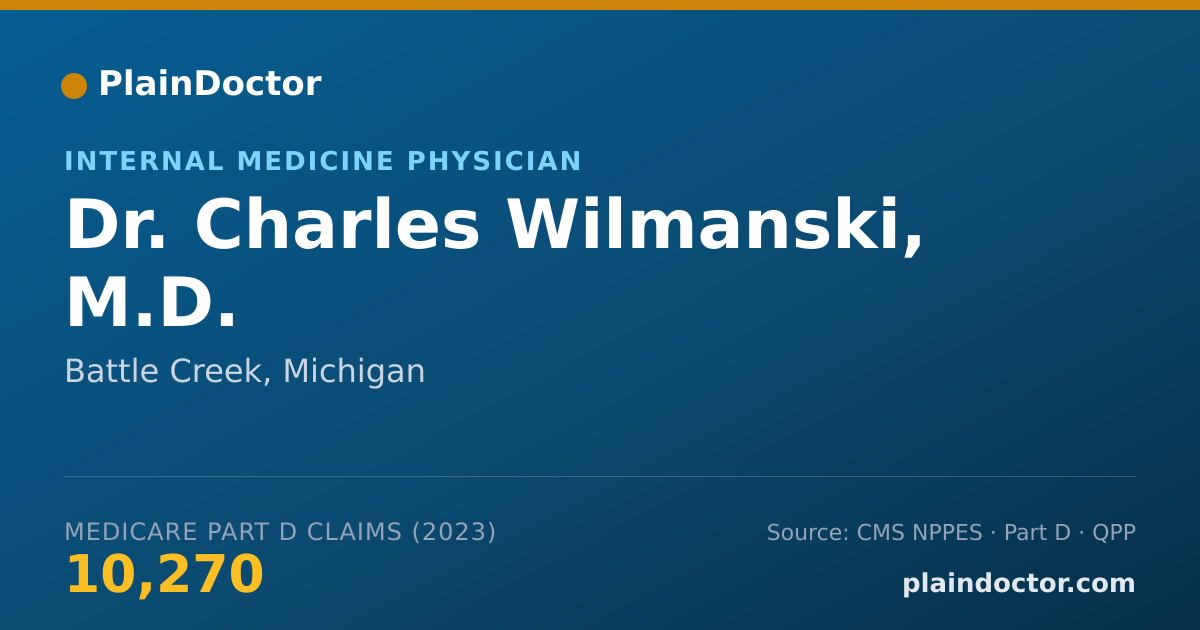 Shareable card for Charles Wilmanski, M.D. - Internal Medicine Physician, Battle Creek, MI