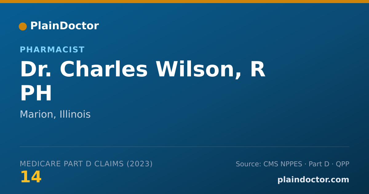 Shareable card for Charles Wilson, R PH - Pharmacist, Marion, IL