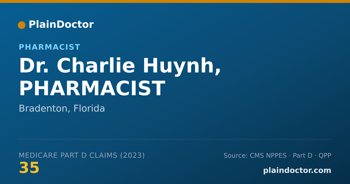 Shareable card for Charlie Huynh, PHARMACIST - Pharmacist, Bradenton, FL