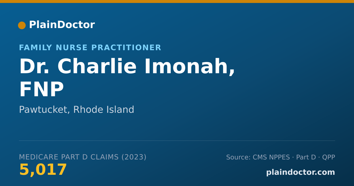 Shareable card for Charlie Imonah, FNP - Family Nurse Practitioner, Pawtucket, RI