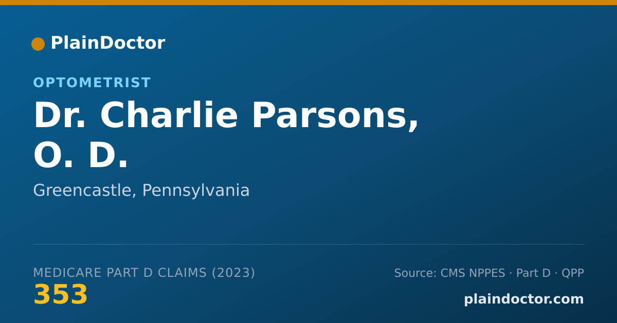 Shareable card for Charlie Parsons, O. D. - Optometrist, Greencastle, PA