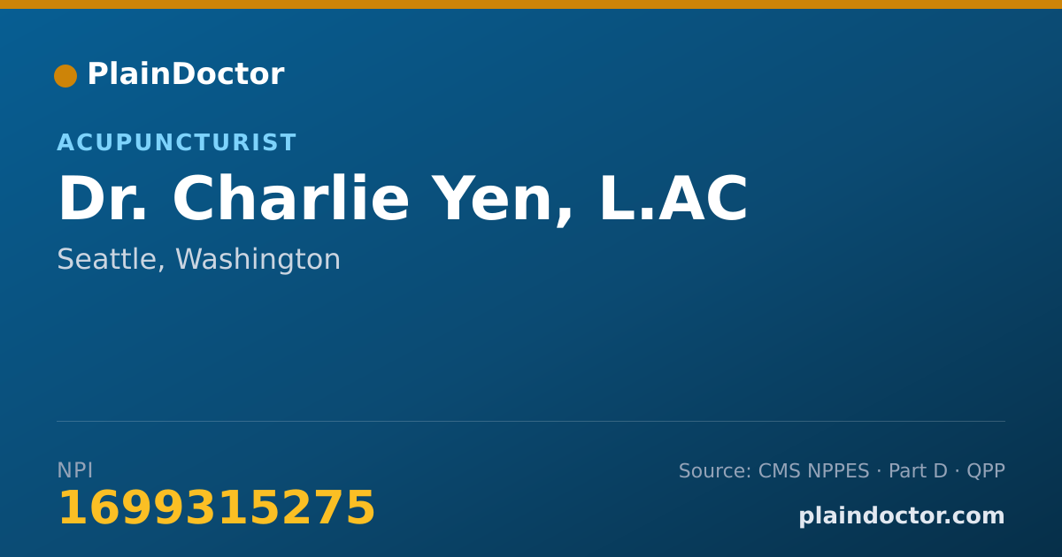 Shareable card for Charlie Yen, L.AC - Acupuncturist, Seattle, WA