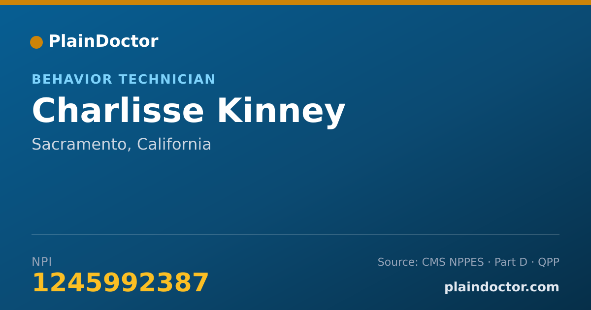 Shareable card for Charlisse Kinney - Behavior Technician, Sacramento, CA