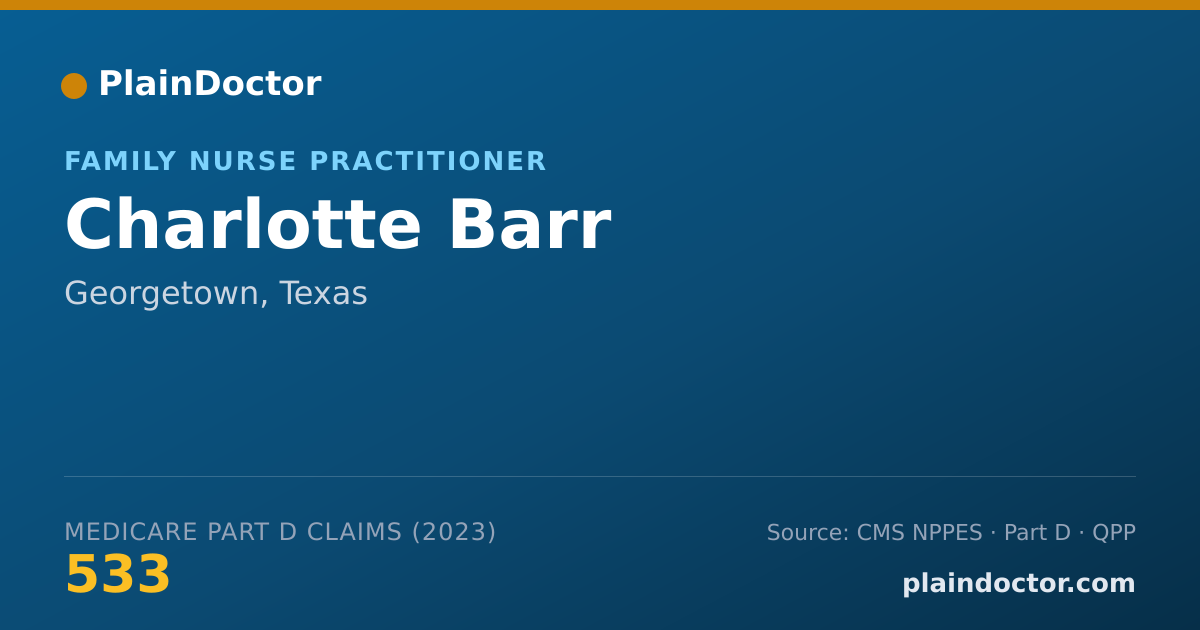 Shareable card for Charlotte Barr - Family Nurse Practitioner, Georgetown, TX