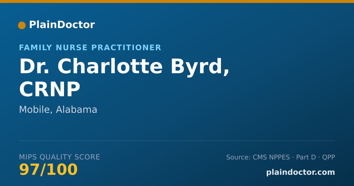 Shareable card for Charlotte Byrd, CRNP - Family Nurse Practitioner, Mobile, AL