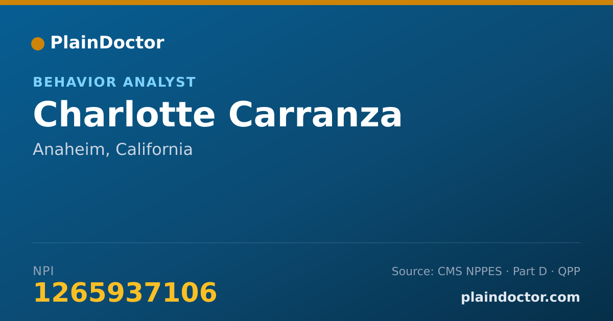 Shareable card for Charlotte Carranza - Behavior Analyst, Anaheim, CA