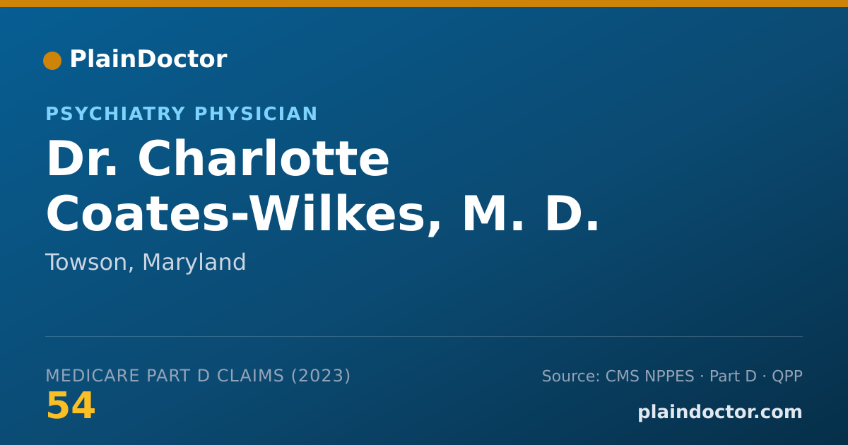 Shareable card for Charlotte Coates-Wilkes, M. D. - Psychiatry Physician, Towson, MD
