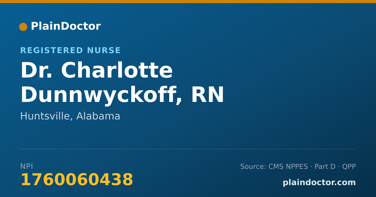 Shareable card for Charlotte Dunnwyckoff, RN - Registered Nurse, Huntsville, AL