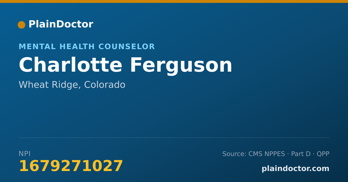 Shareable card for Charlotte Ferguson - Mental Health Counselor, Wheat Ridge, CO