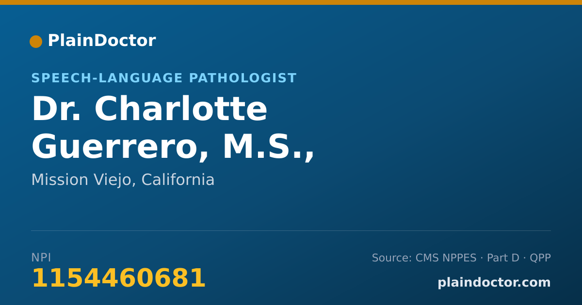 Shareable card for Charlotte Guerrero, M.S., CCC-SLP - Speech-Language Pathologist, Mission Viejo, CA
