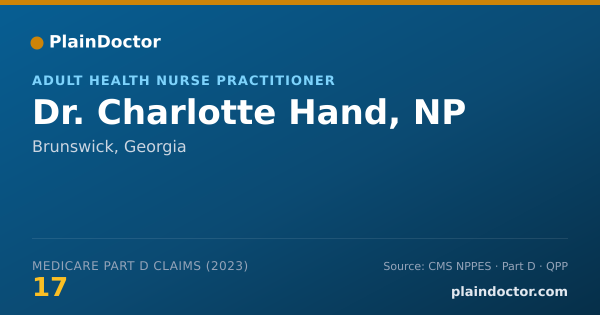 Shareable card for Charlotte Hand, NP - Adult Health Nurse Practitioner, Brunswick, GA