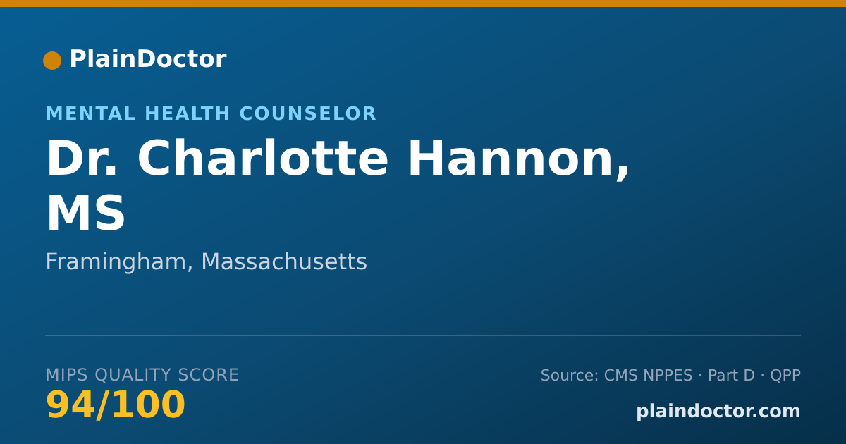 Shareable card for Charlotte Hannon, MS - Mental Health Counselor, Framingham, MA