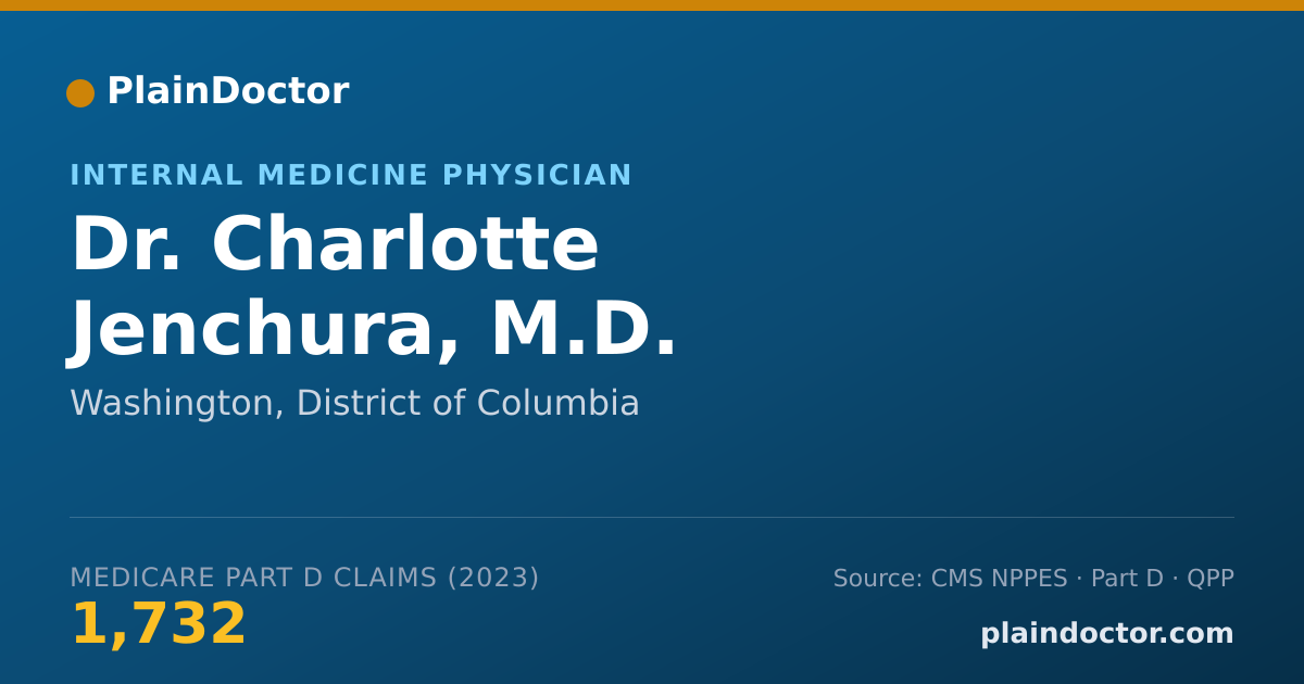 Shareable card for Charlotte Jenchura, M.D. - Internal Medicine Physician, Washington, DC