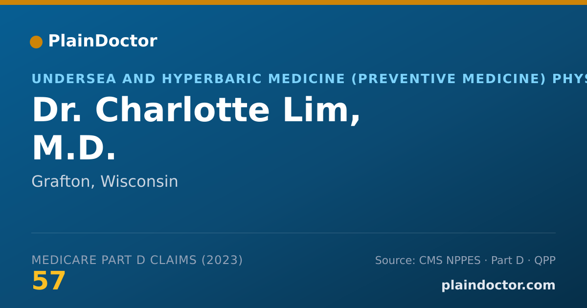 Shareable card for Charlotte Lim, M.D. - Undersea and Hyperbaric Medicine (Preventive Medicine) Physician, Grafton, WI