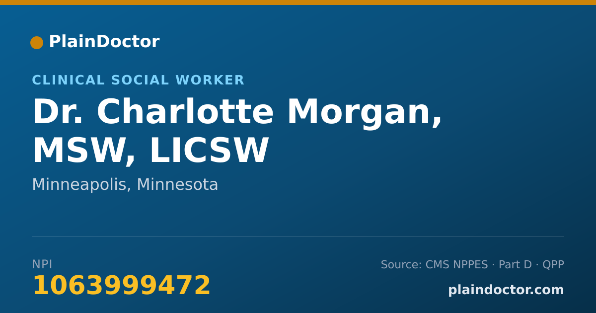 Shareable card for Charlotte Morgan, MSW, LICSW - Clinical Social Worker, Minneapolis, MN