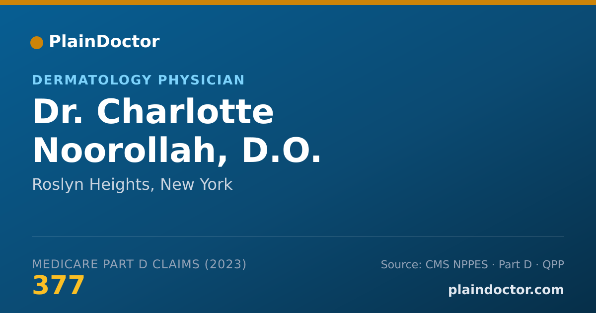 Shareable card for Charlotte Noorollah, D.O. - Dermatology Physician, Roslyn Heights, NY