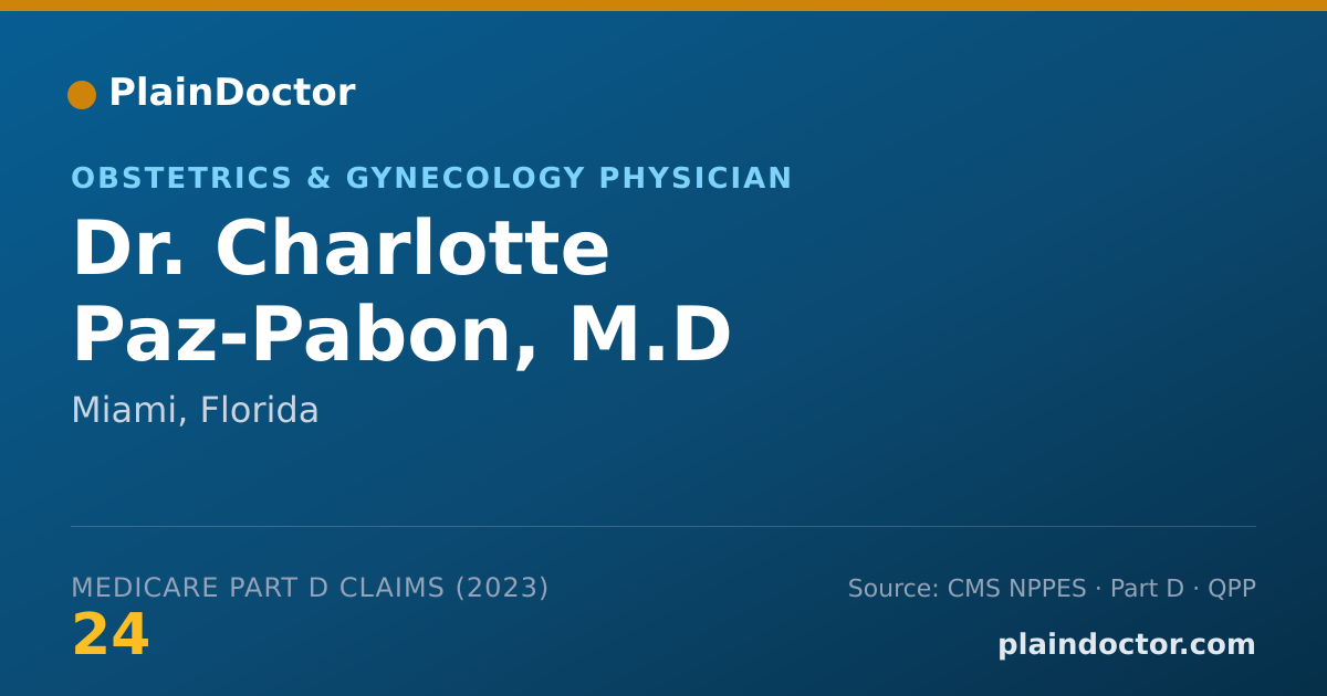 Shareable card for Charlotte Paz-Pabon, M.D - Obstetrics & Gynecology Physician, Miami, FL