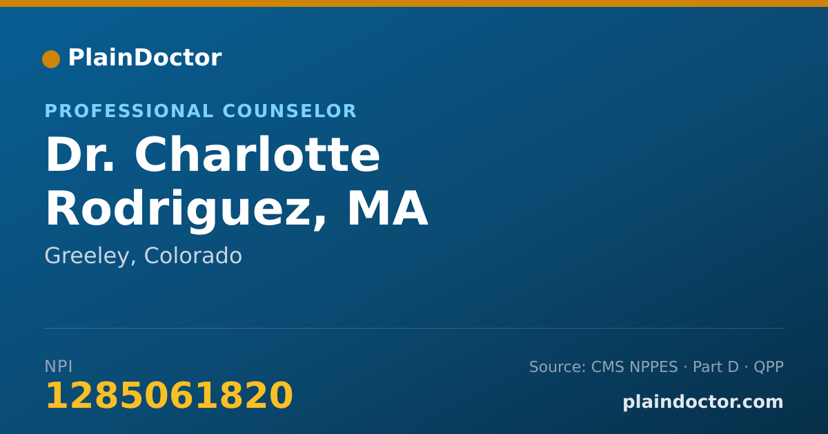Shareable card for Charlotte Rodriguez, MA - Professional Counselor, Greeley, CO