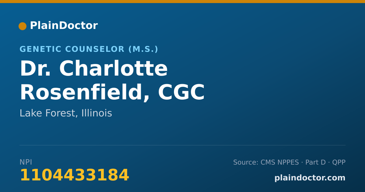 Shareable card for Charlotte Rosenfield, CGC - Genetic Counselor (M.S.), Lake Forest, IL