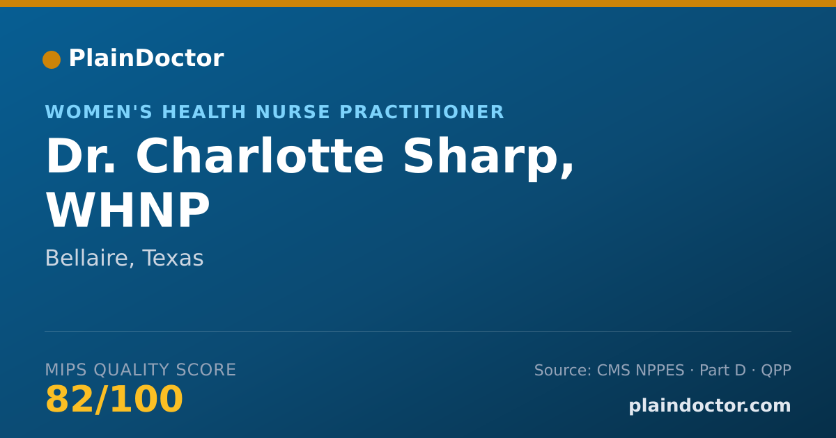 Shareable card for Charlotte Sharp, WHNP - Women's Health Nurse Practitioner, Bellaire, TX
