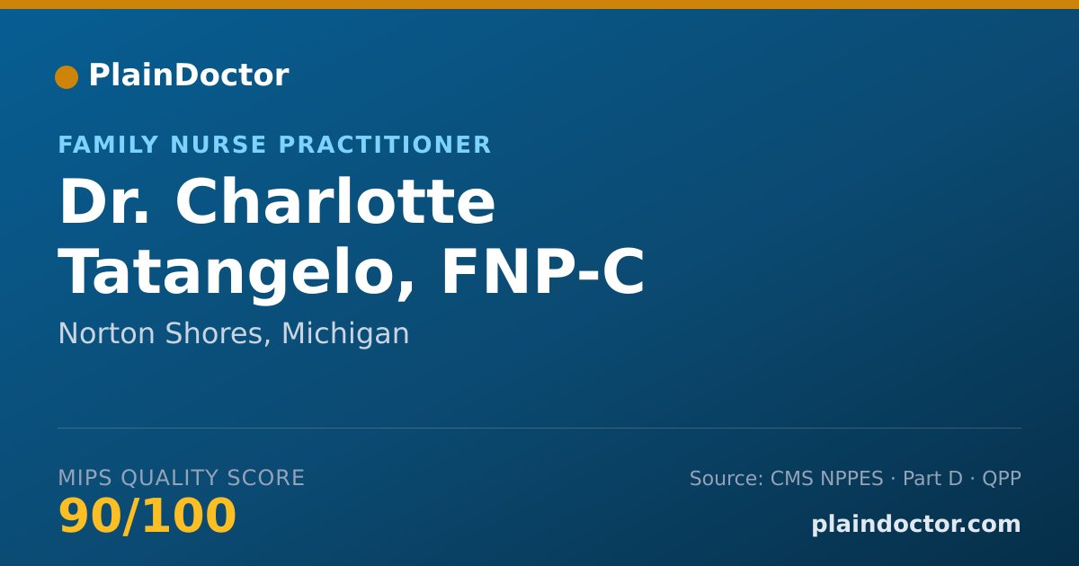 Shareable card for Charlotte Tatangelo, FNP-C - Family Nurse Practitioner, Norton Shores, MI