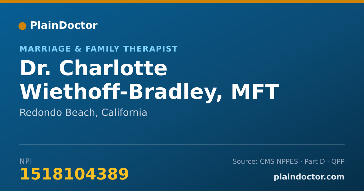Shareable card for Charlotte Wiethoff-Bradley, MFT - Marriage & Family Therapist, Redondo Beach, CA