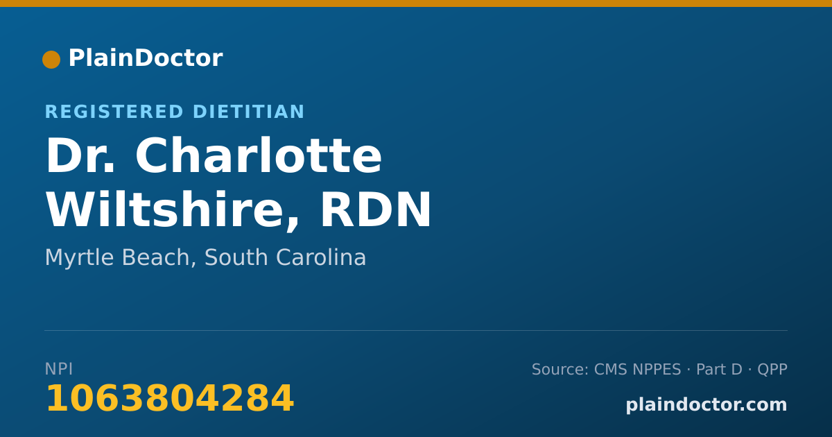 Shareable card for Charlotte Wiltshire, RDN - Registered Dietitian, Myrtle Beach, SC
