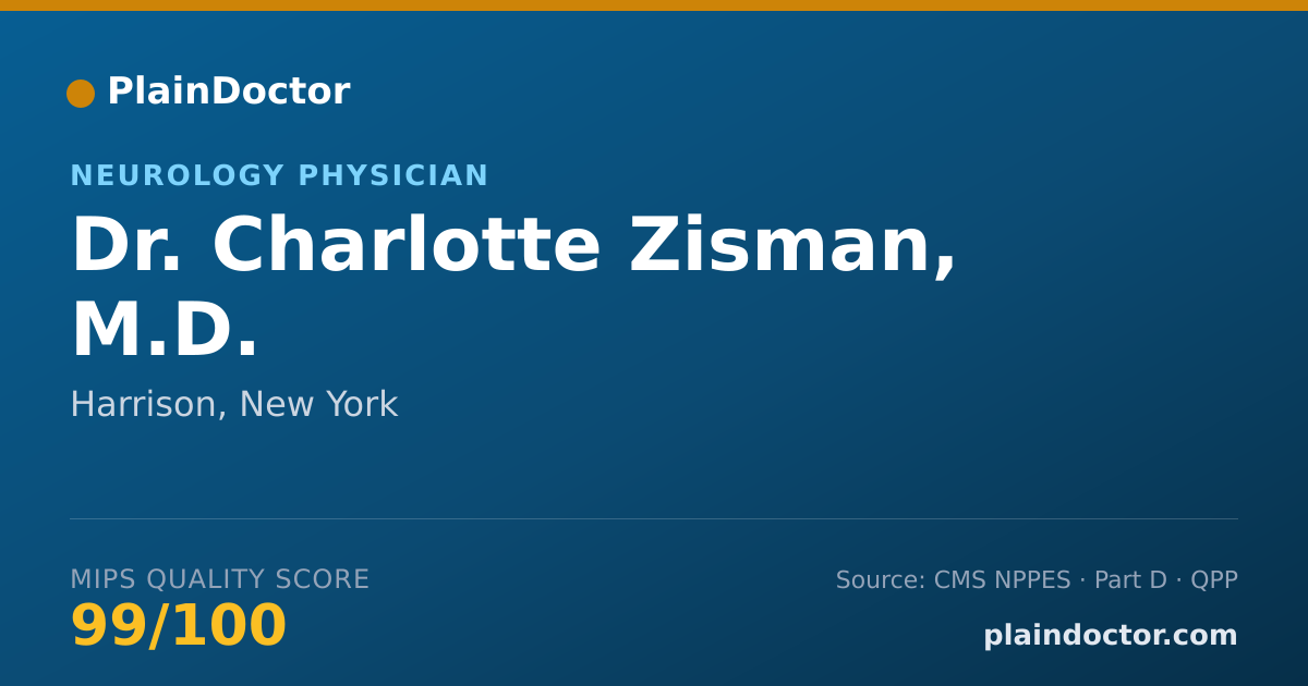 Shareable card for Charlotte Zisman, M.D. - Neurology Physician, Harrison, NY