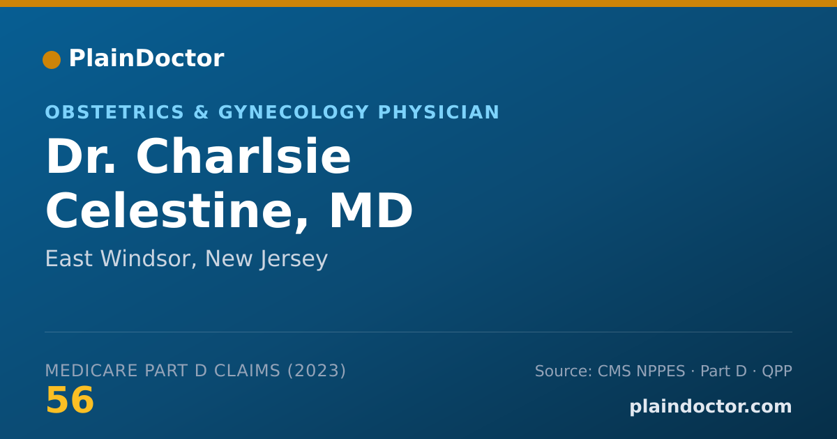 Shareable card for Charlsie Celestine, MD - Obstetrics & Gynecology Physician, East Windsor, NJ