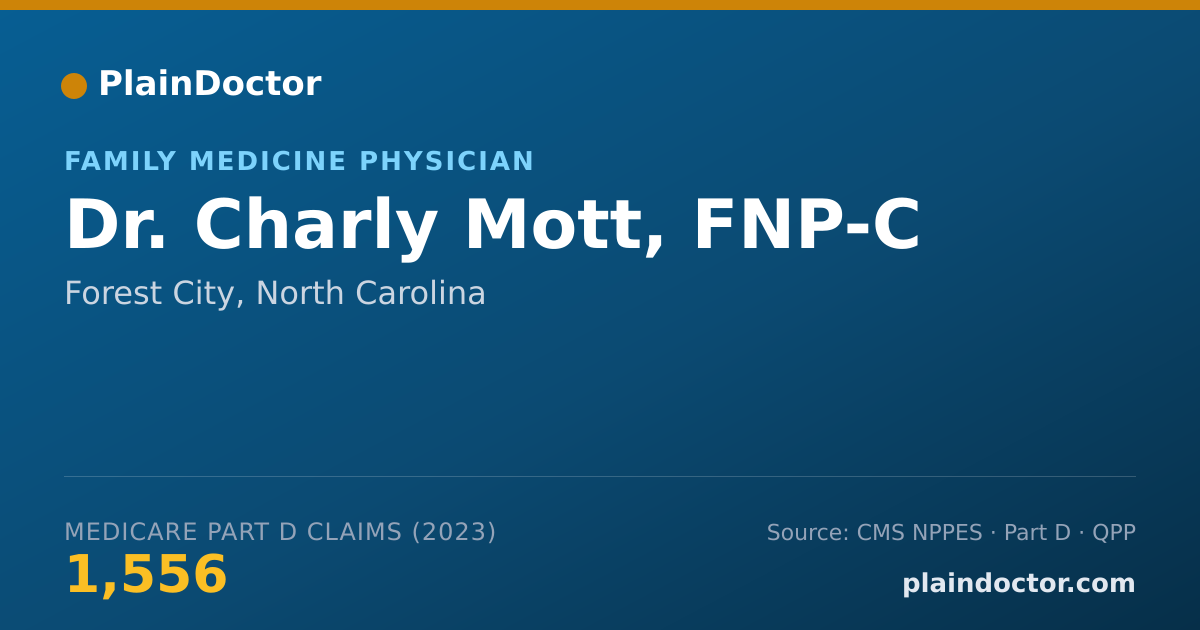Shareable card for Charly Mott, FNP-C - Family Medicine Physician, Forest City, NC