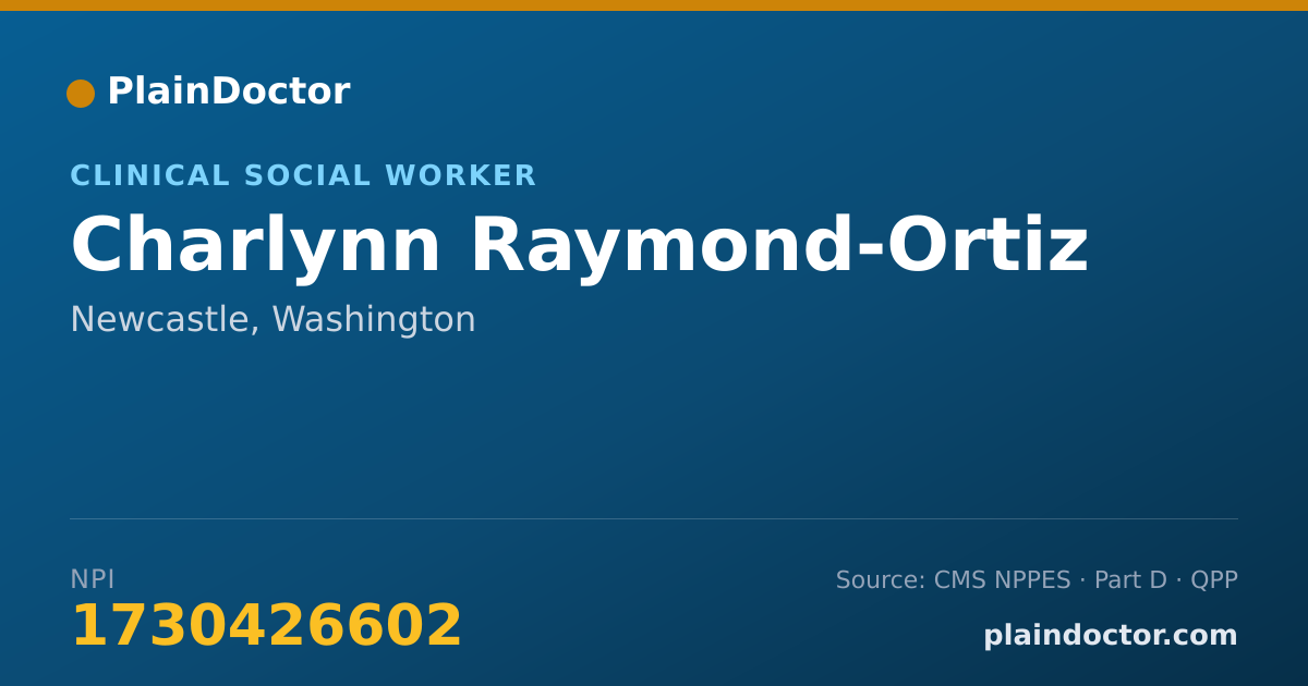 Shareable card for Charlynn Raymond-Ortiz - Clinical Social Worker, Newcastle, WA