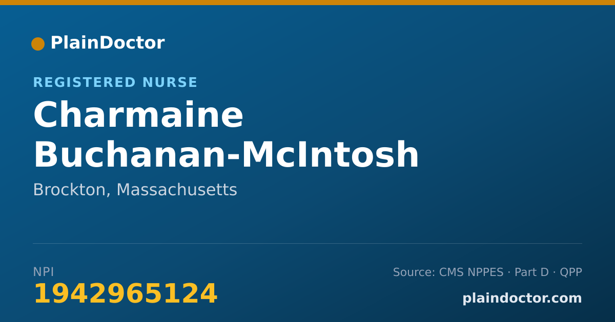 Shareable card for Charmaine Buchanan-McIntosh - Registered Nurse, Brockton, MA