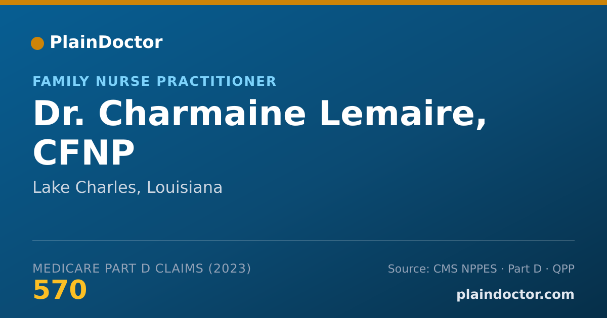 Shareable card for Charmaine Lemaire, CFNP - Family Nurse Practitioner, Lake Charles, LA