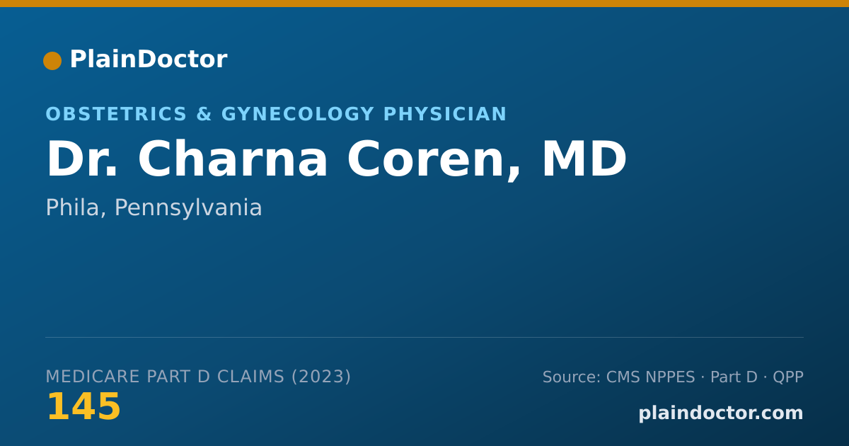 Shareable card for Charna Coren, MD - Obstetrics & Gynecology Physician, Phila, PA