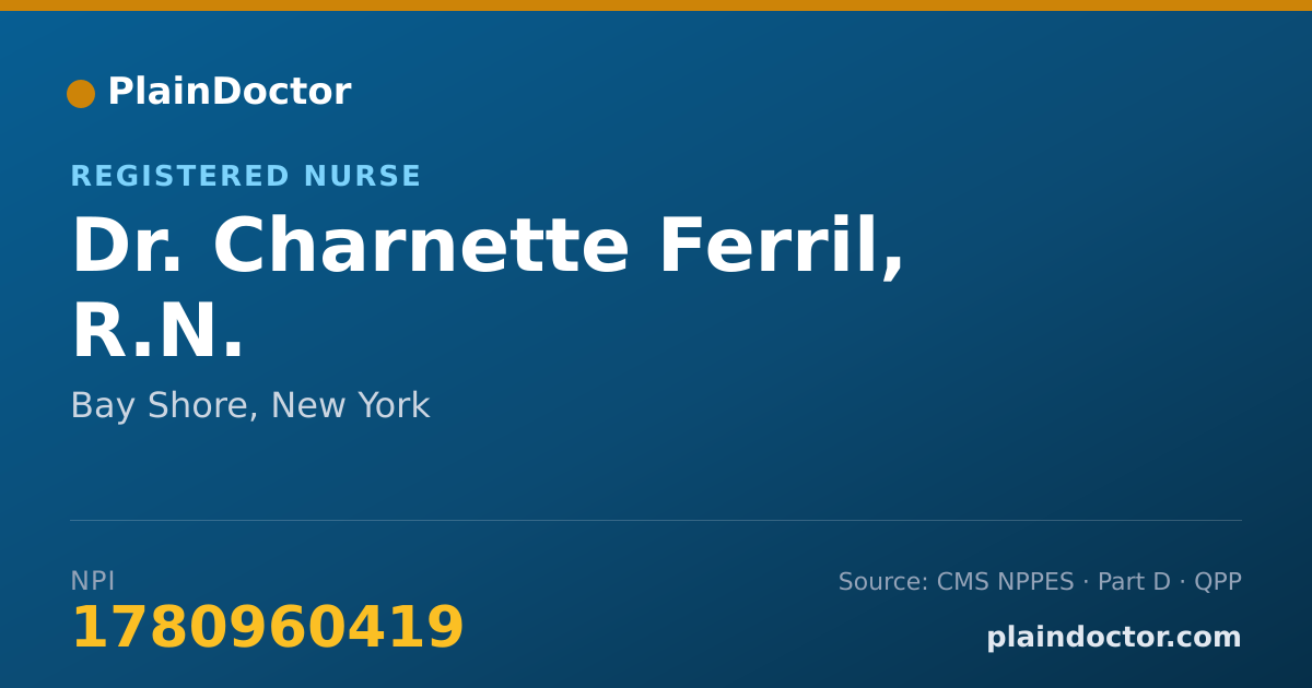 Shareable card for Charnette Ferril, R.N. - Registered Nurse, Bay Shore, NY