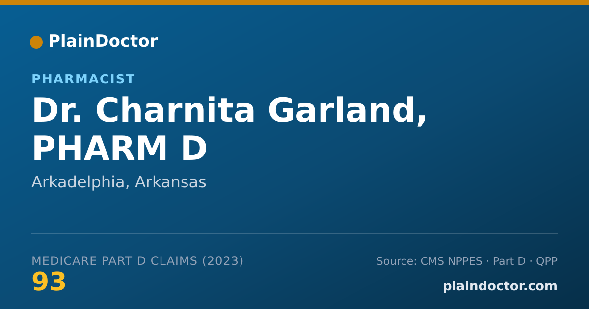 Shareable card for Charnita Garland, PHARM D - Pharmacist, Arkadelphia, AR