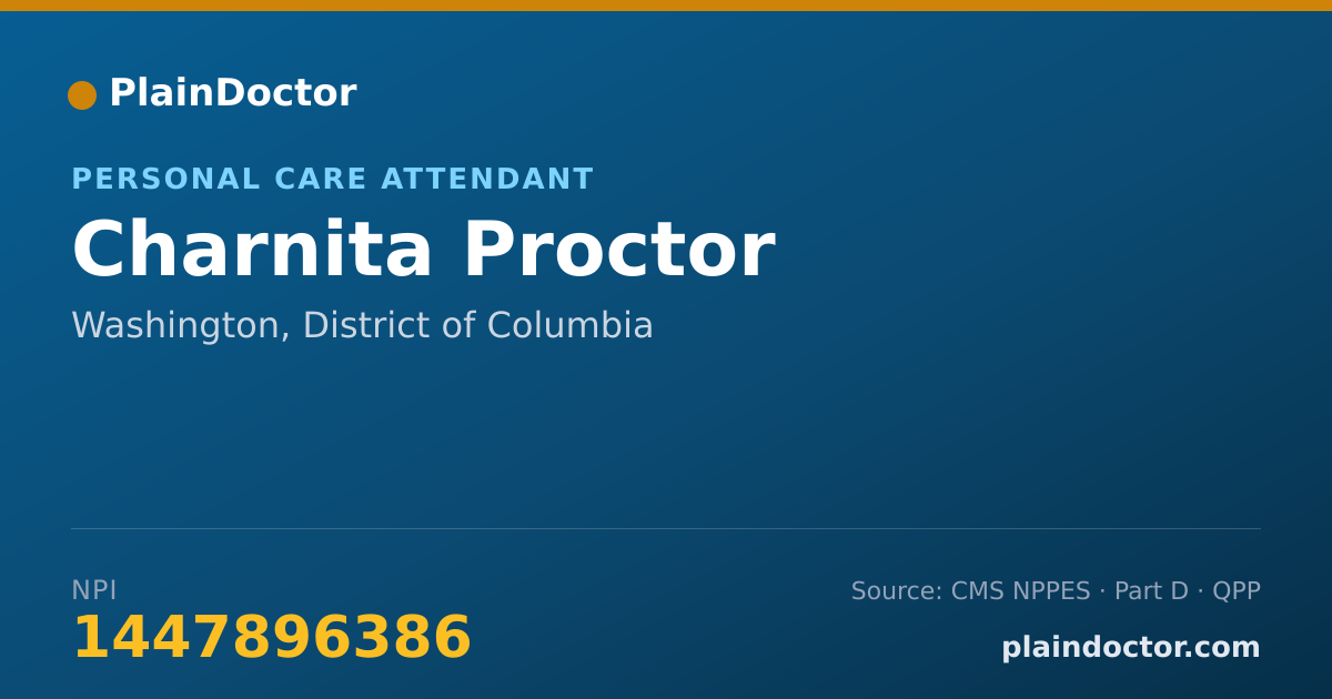 Shareable card for Charnita Proctor - Personal Care Attendant, Washington, DC