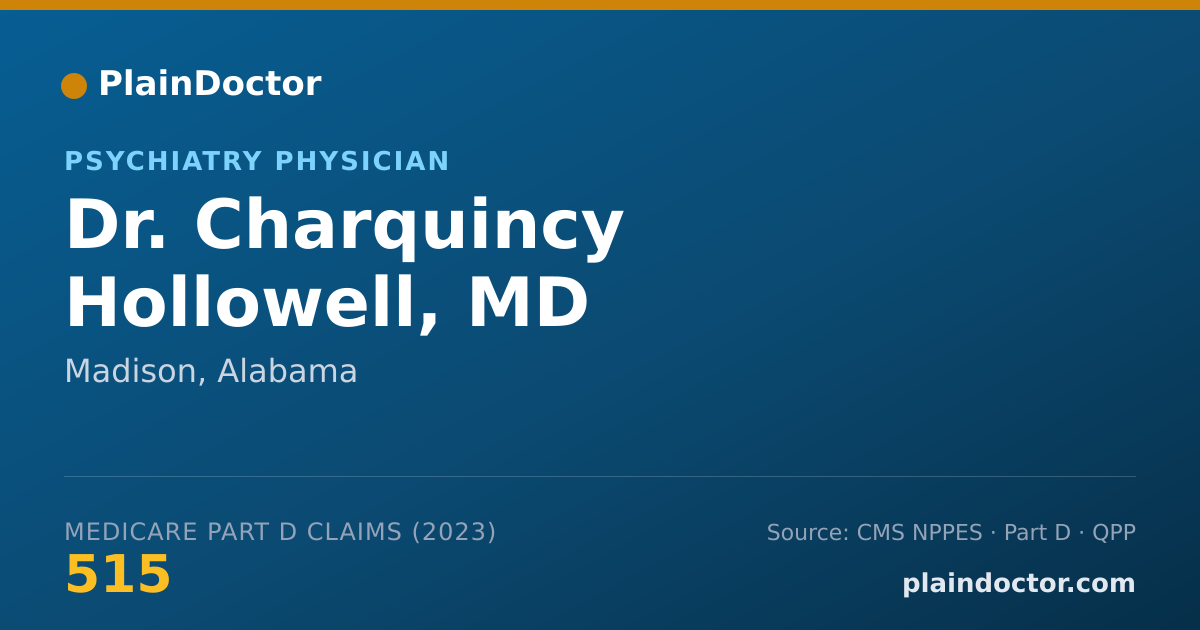 Shareable card for Charquincy Hollowell, MD - Psychiatry Physician, Madison, AL