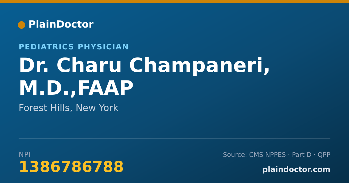 Shareable card for Charu Champaneri, M.D.,FAAP - Pediatrics Physician, Forest Hills, NY